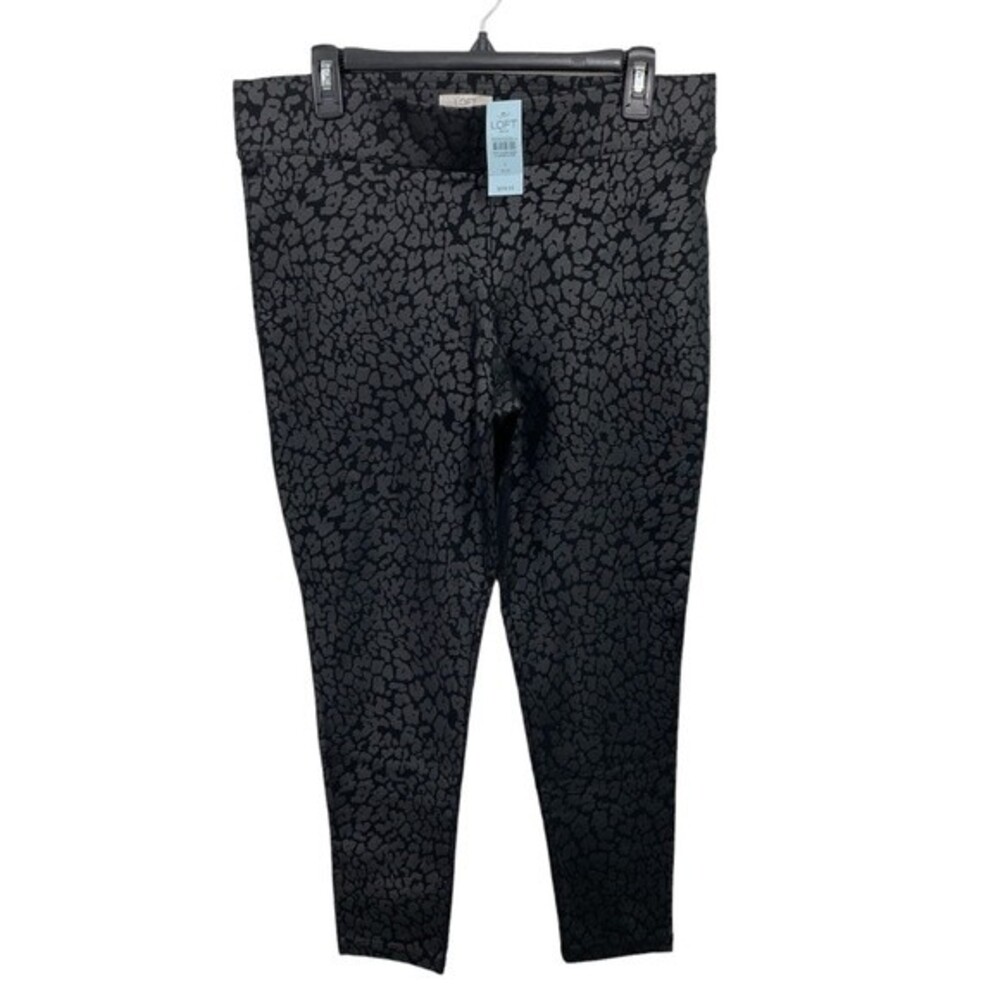 NWT Loft Cheetah Leggings Ponte Knit Pull‎ On Pants Size LARGE PETITE LP